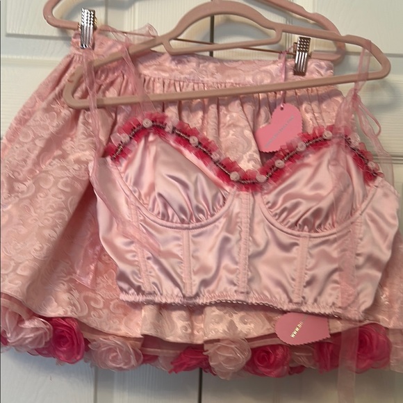 Chic Pink Satin Bustier Top - Picture 3 of 10
